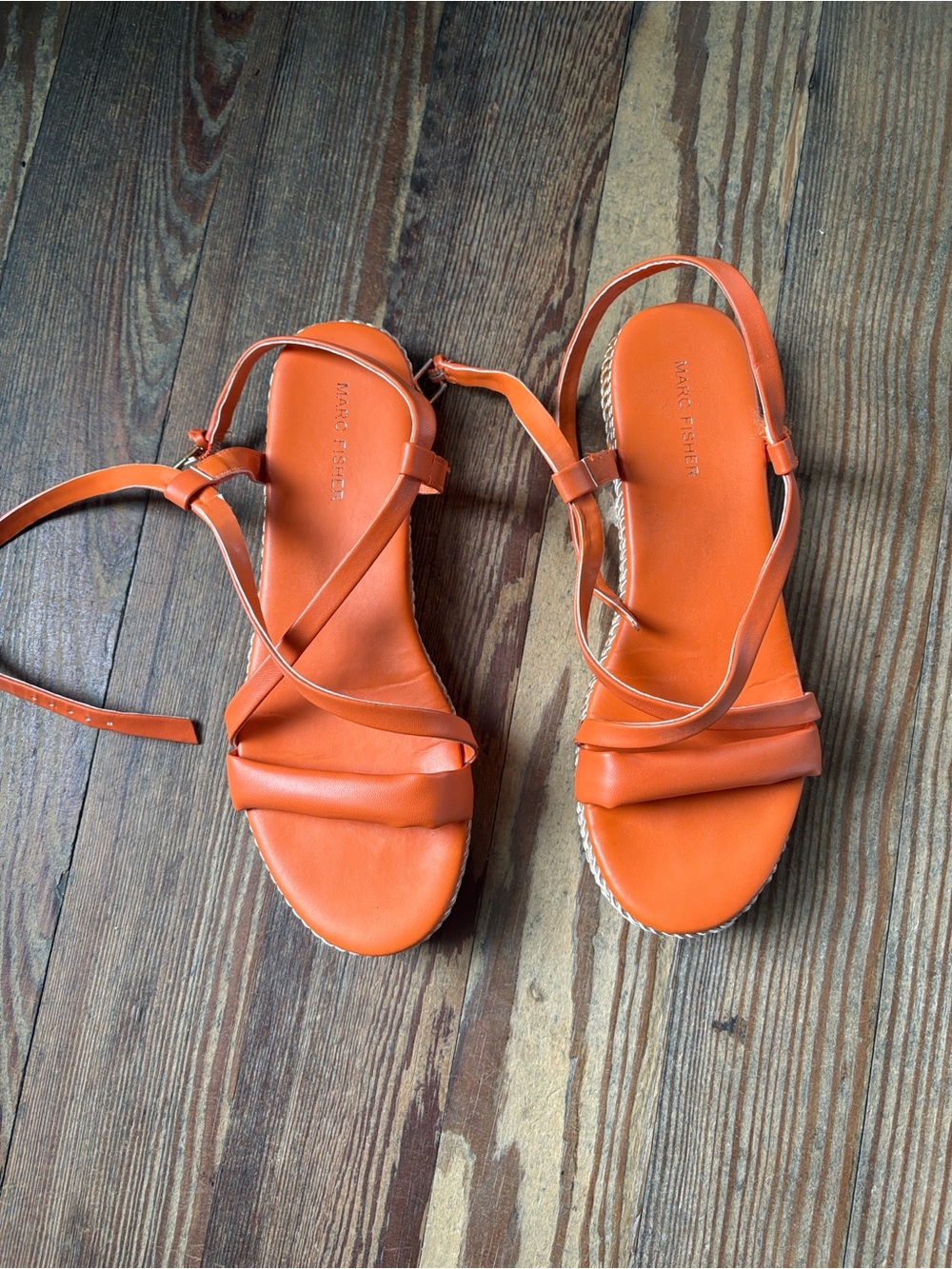 Marc Fisher orange Natelea sandal, size 8.5M